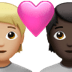 🧑🏼‍❤️‍🧑🏿 couple with heart: person, person, medium-light skin tone, dark skin tone display on Apple